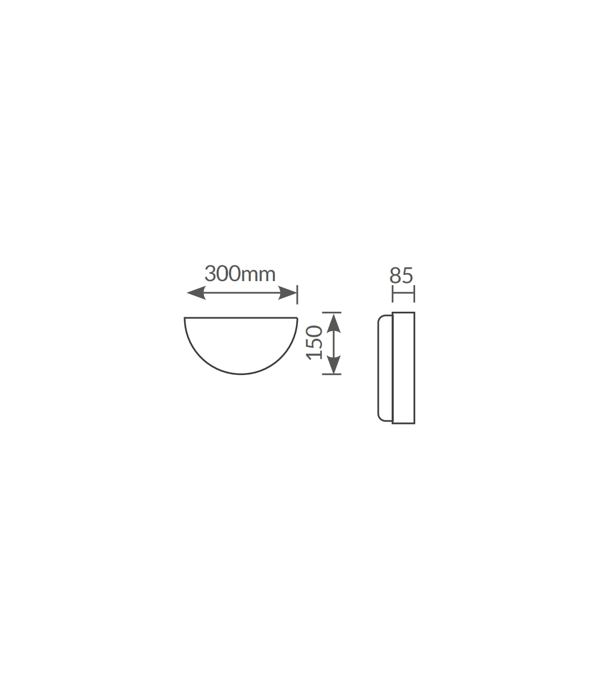 Aplique Semicircular Desing Blanco 1xE27