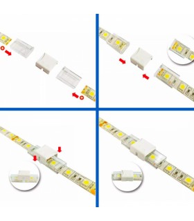 Conector L Para Tira Led Ip68 10Mm Out 8Mm In 2Pin