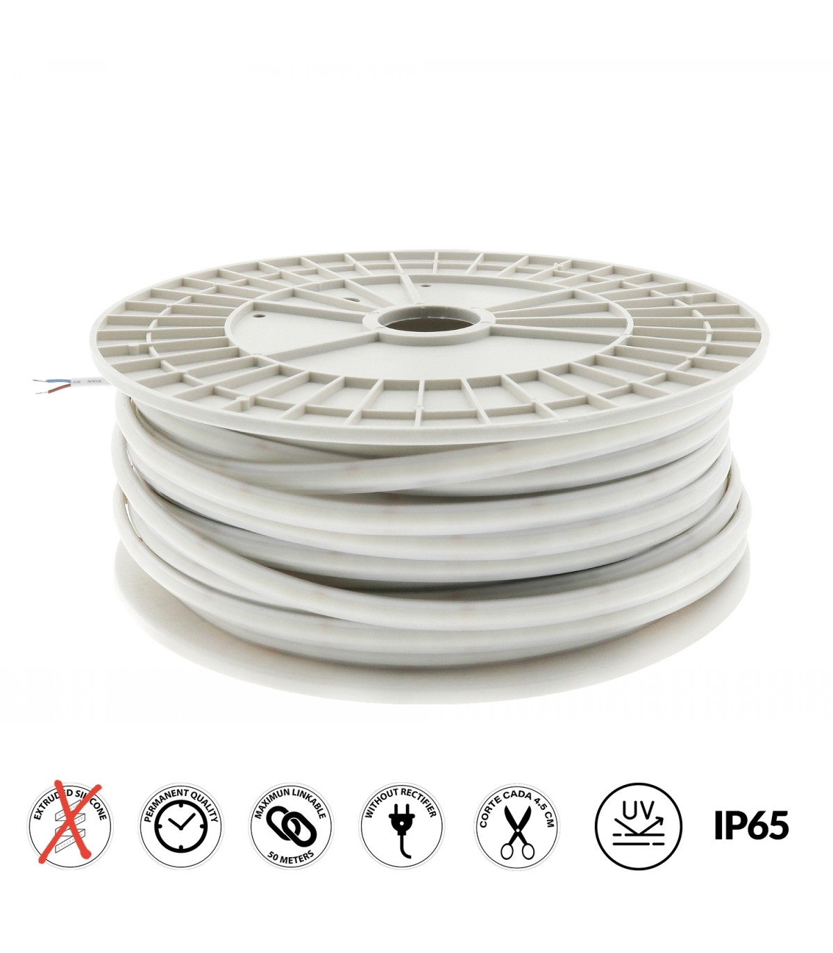 Tira Led COBPOINT 15W/m 1650Lm 220VDC IP65 -50 Metros-
