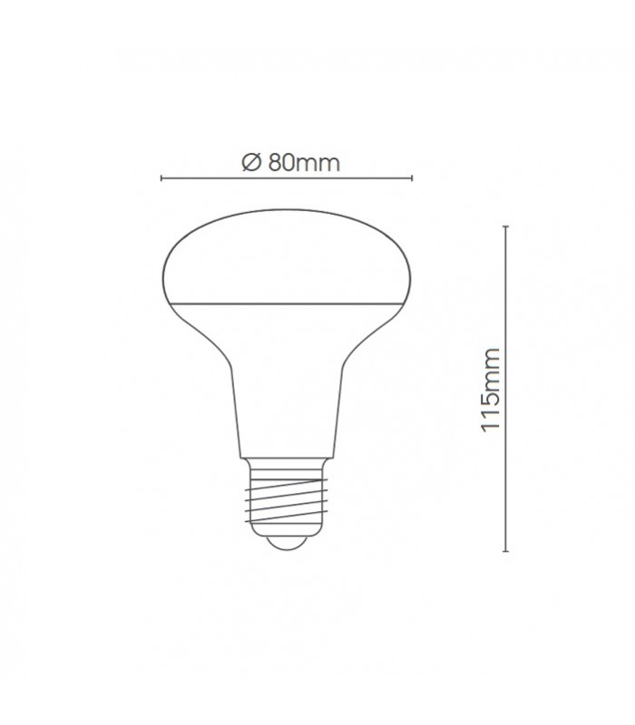 Reflectora Led LUXTAR R80 12W 1050LM 160º E27