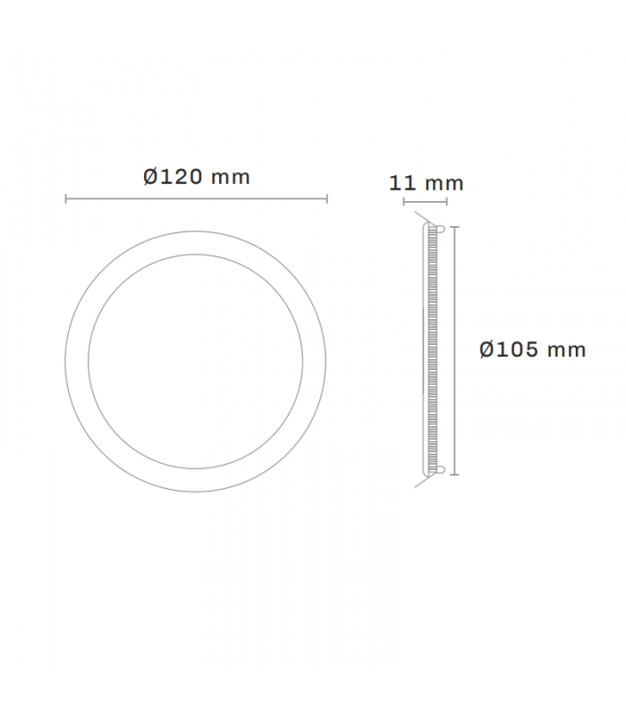 Downlight Led 6W 480LM IP44 Redondo Níquel