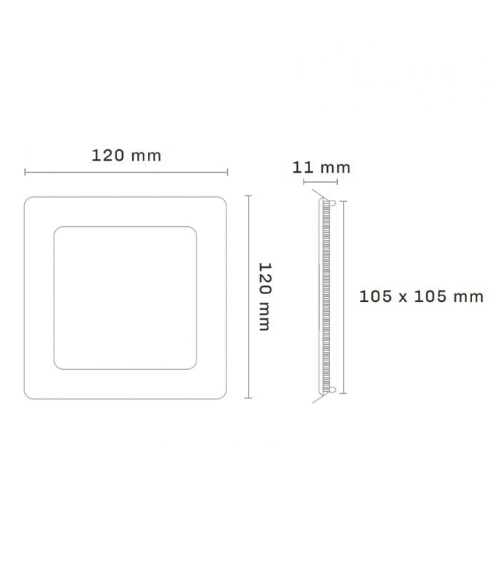 Downlight Led 6W 480LM IP44 Cuadrado Níquel