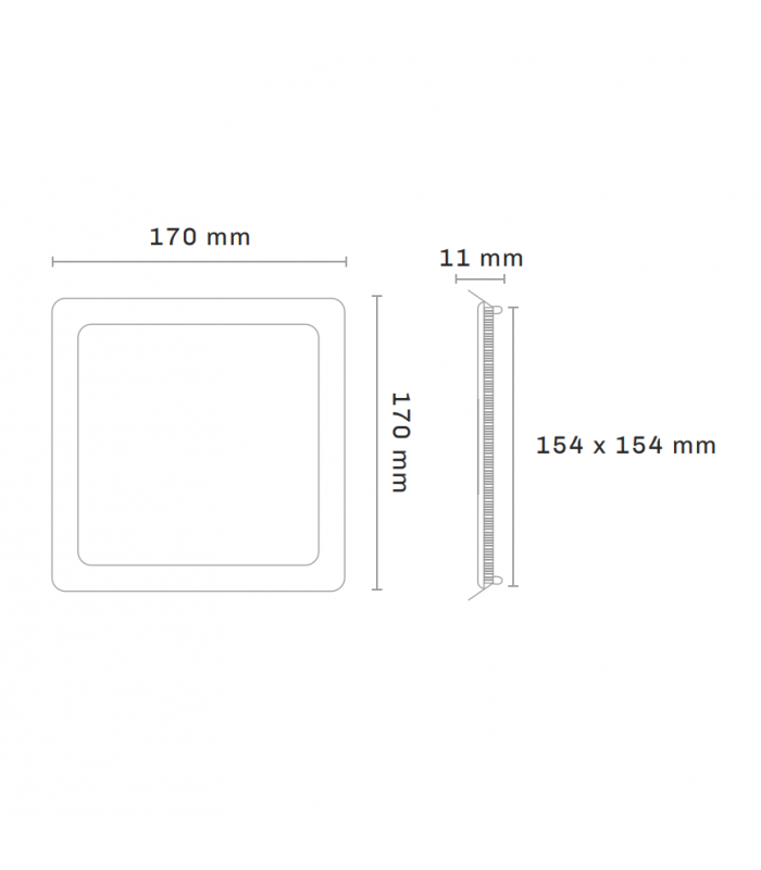 Downlight Led 12W 960LM IP44 Cuadrado Níquel