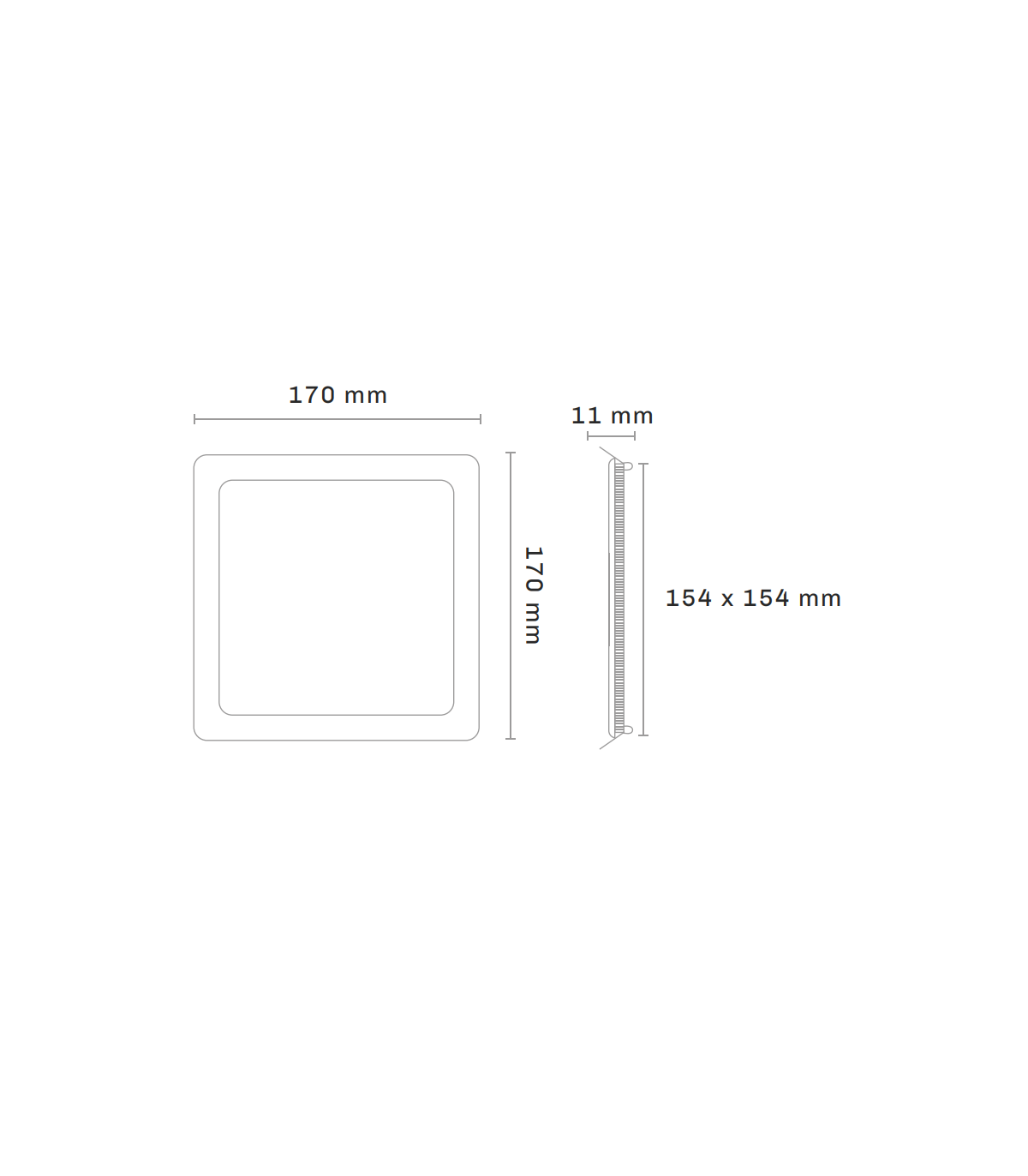 Downlight Led 12W 960LM IP44 Cuadrado Níquel