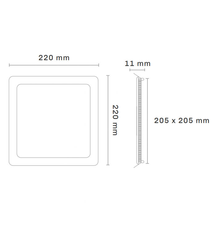 Downlight Led 18W 1440LM IP44 Cuadrado Níquel