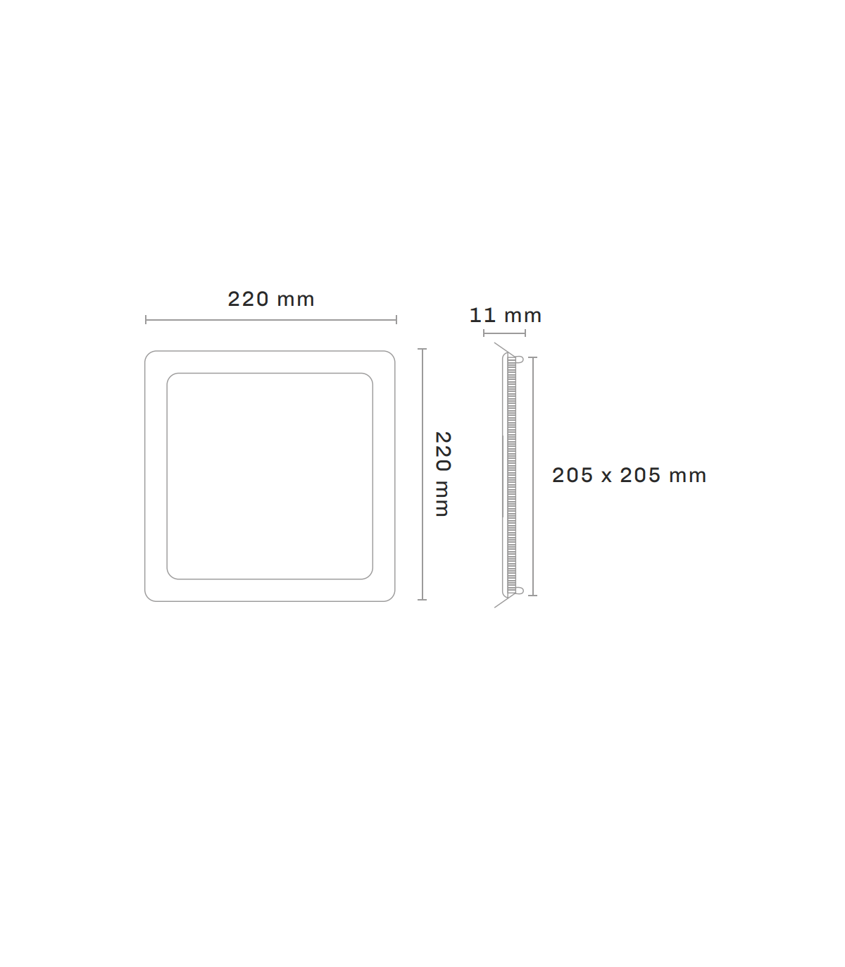 Downlight Led 18W 1440LM IP44 Cuadrado Níquel