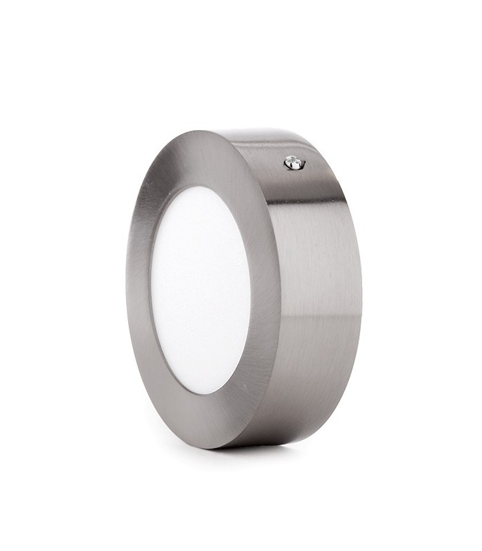 Plafón Led Superficie 6W 480LM IP44 Redondo Níquel
