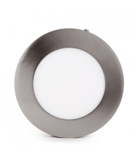 Plafón Led Superficie 6W 480LM IP44 Redondo Níquel
