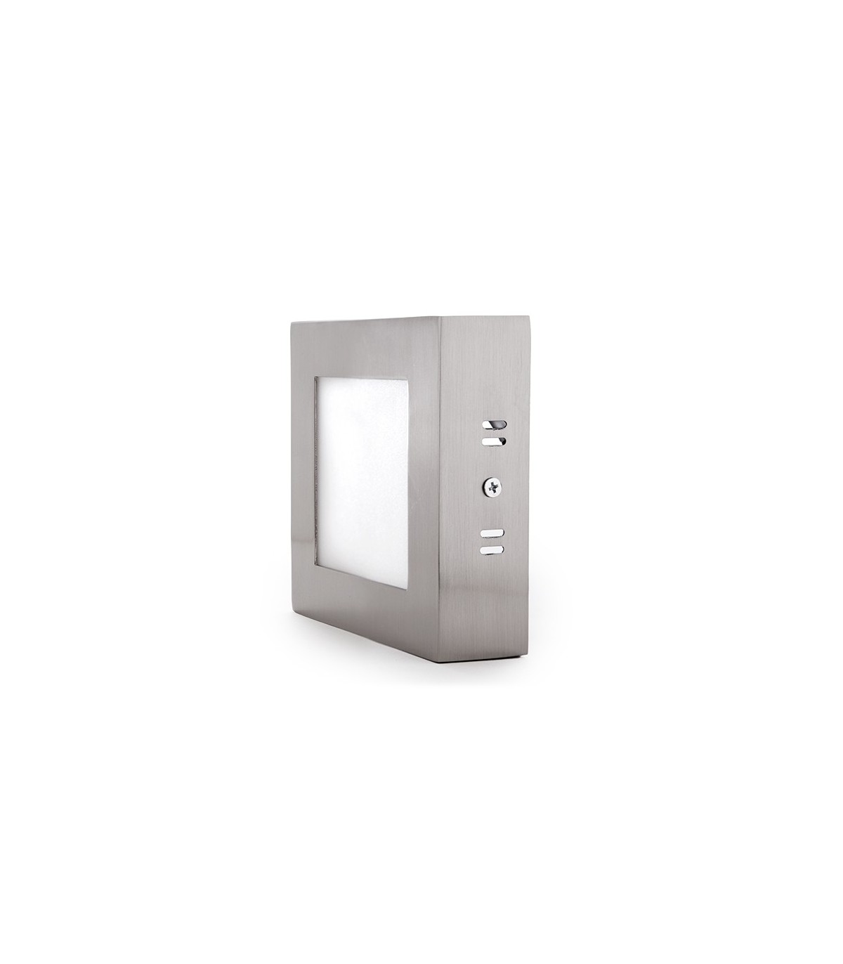 Plafón Led Superficie 6W 480LM IP44 Cuadrado Níquel