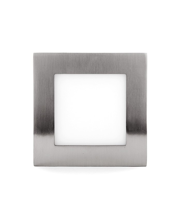 Plafón Led Superficie 6W 480LM IP44 Cuadrado Níquel