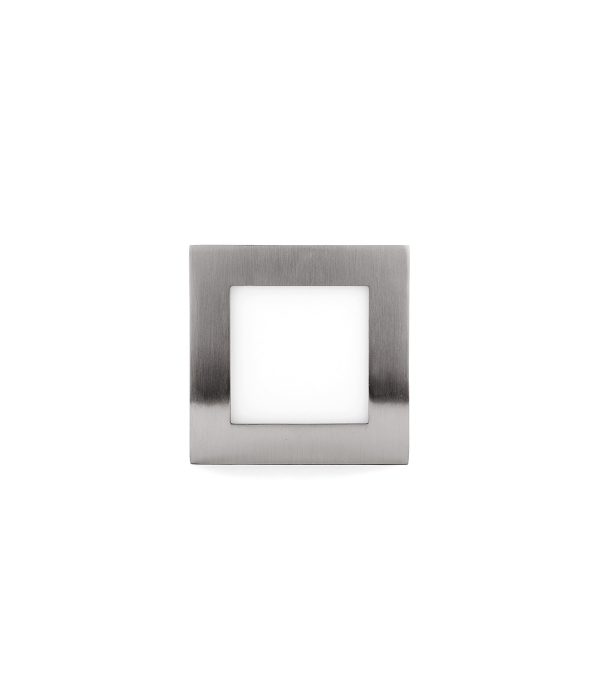 Plafón Led Superficie 6W 480LM IP44 Cuadrado Níquel