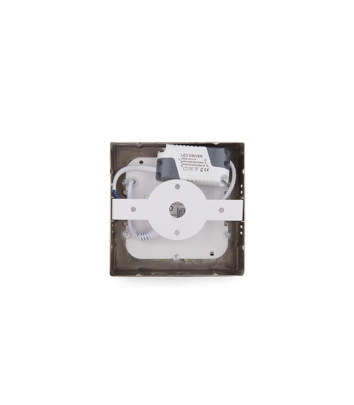 Plafón Led Superficie 6W 480LM IP44 Cuadrado Níquel