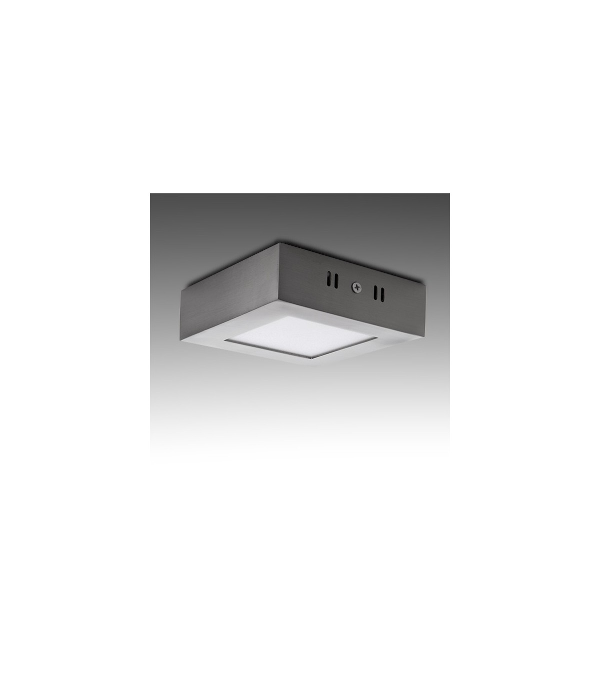 Plafón Led Superficie 6W 480LM IP44 Cuadrado Níquel