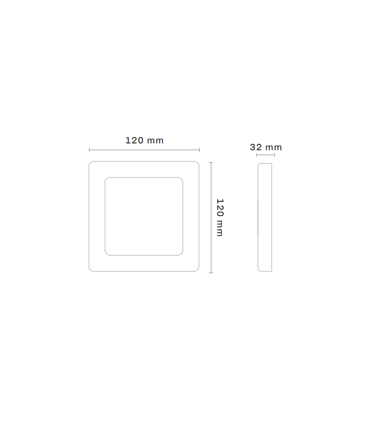 Plafón Led Superficie 6W 480LM IP44 Cuadrado Níquel