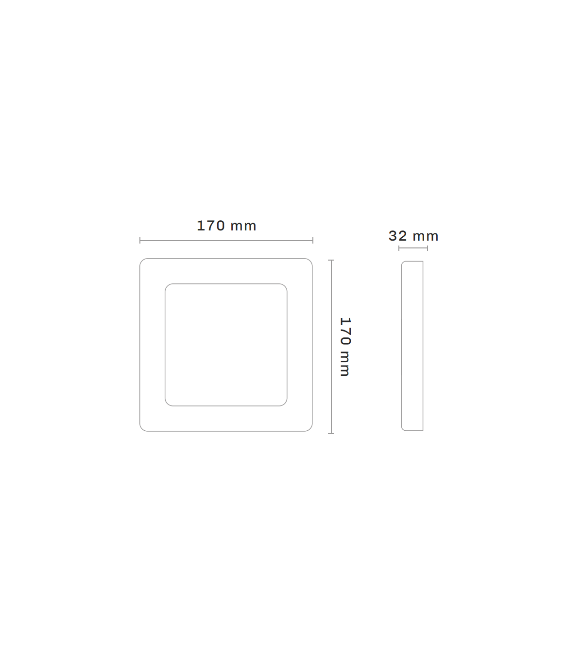Plafón Led Superficie 12W 960LM IP44 Cuadrado Níquel