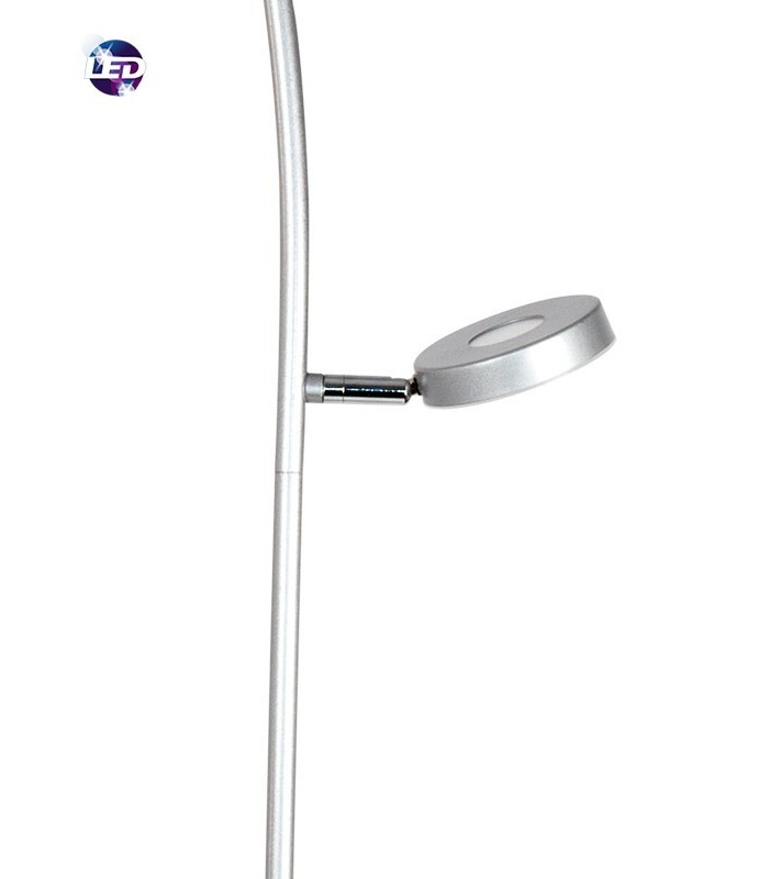 Lámpara de Pie Plata LED 18+5W 1400+450Lm IP20 4000K