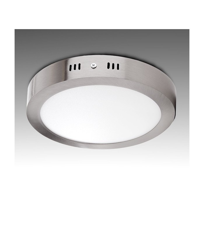 Plafón Led Superficie 18W 1440LM IP44 Redondo Níquel