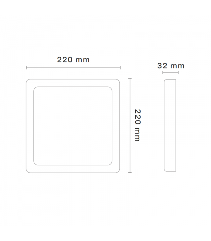 Plafón Superficie Led 18W 1440LM IP44 Cuadrado Níquel