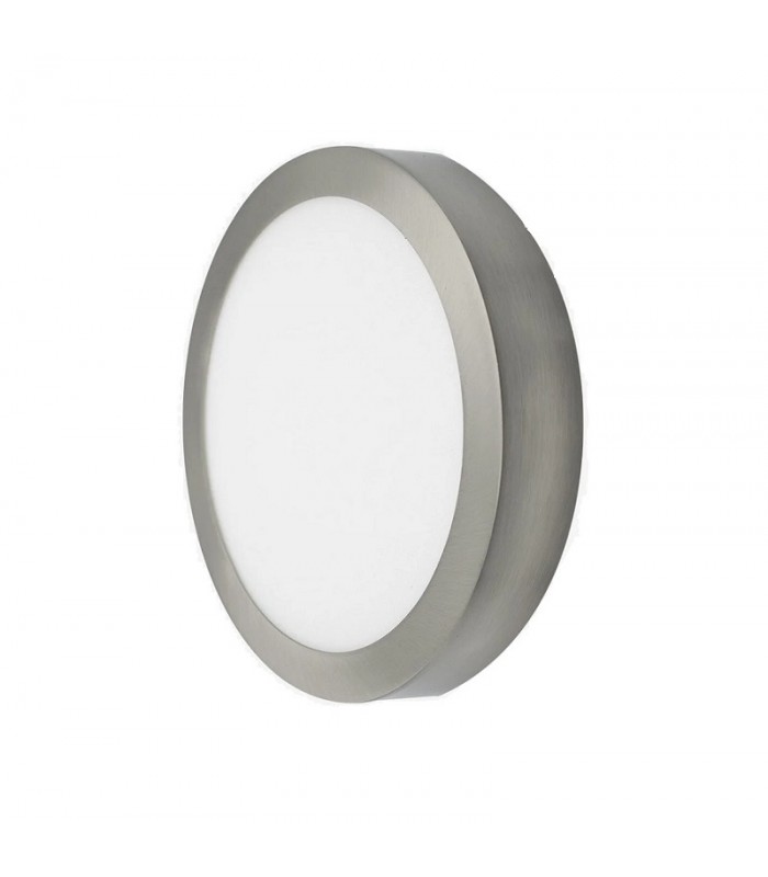 Plafón Led Superficie 24W 1920LM IP44 Redondo Níquel