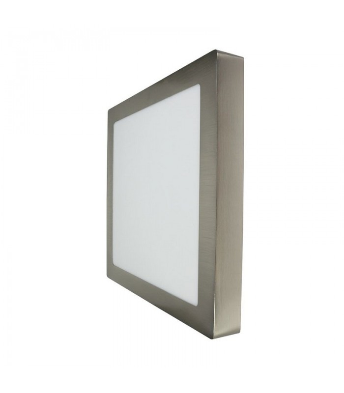 Plafón Led Superficie 24W 1920LM IP44 Cuadrado Níquel