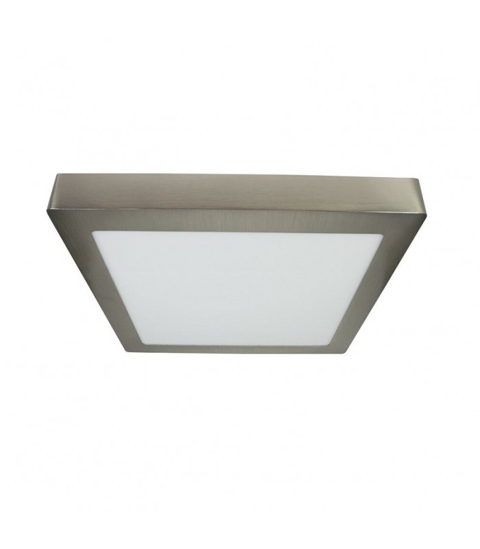 Plafón Led Superficie 24W 1920LM IP44 Cuadrado Níquel