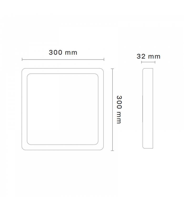 Plafón Led Superficie 24W 1920LM IP44 Cuadrado Níquel