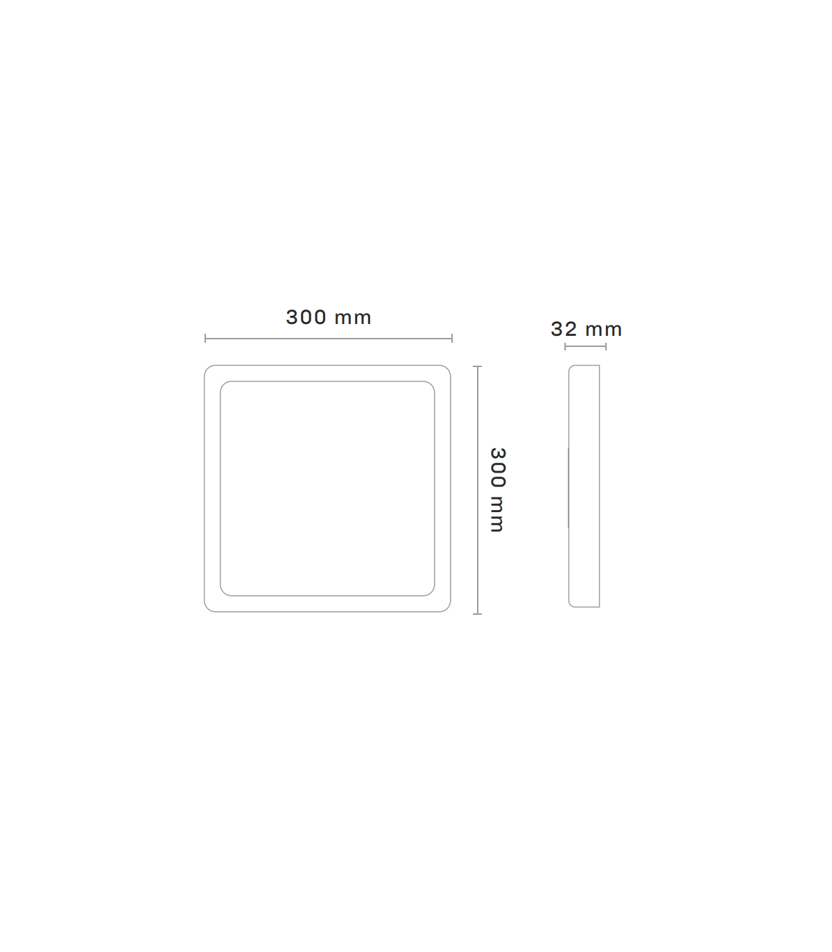 Plafón Led Superficie 24W 1920LM IP44 Cuadrado Níquel