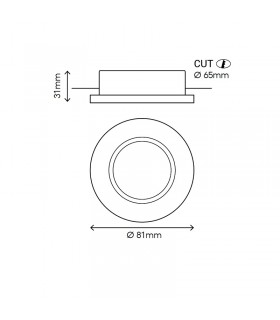 Aro Empotrable Fijo Aluminio MAXLED Redondo Blanco