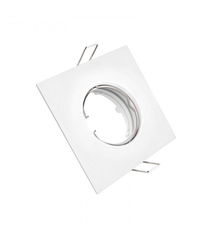 Aro Empotrable Fijo Aluminio MAXLED Cuadrado Blanco