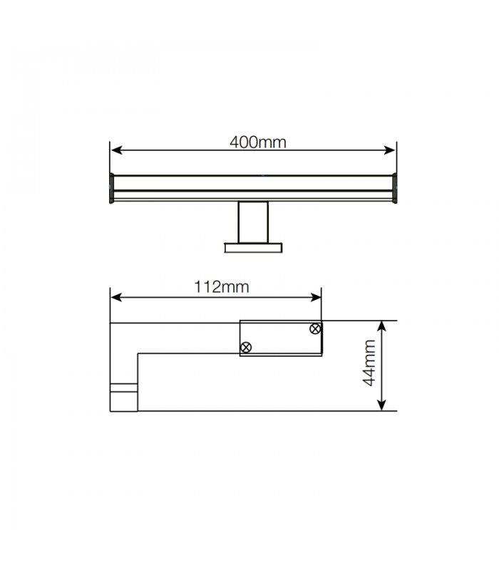 Aplique Led Baño LUXTAR 8W 640Lm IP44 40cm