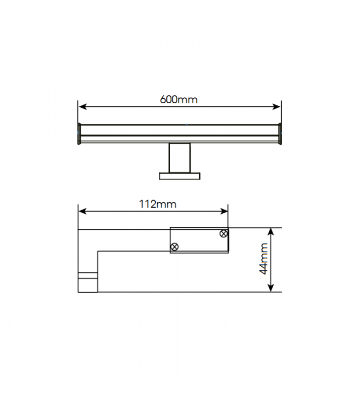 Aplique Led Baño LUXTAR 12W 960Lm IP44 60cm