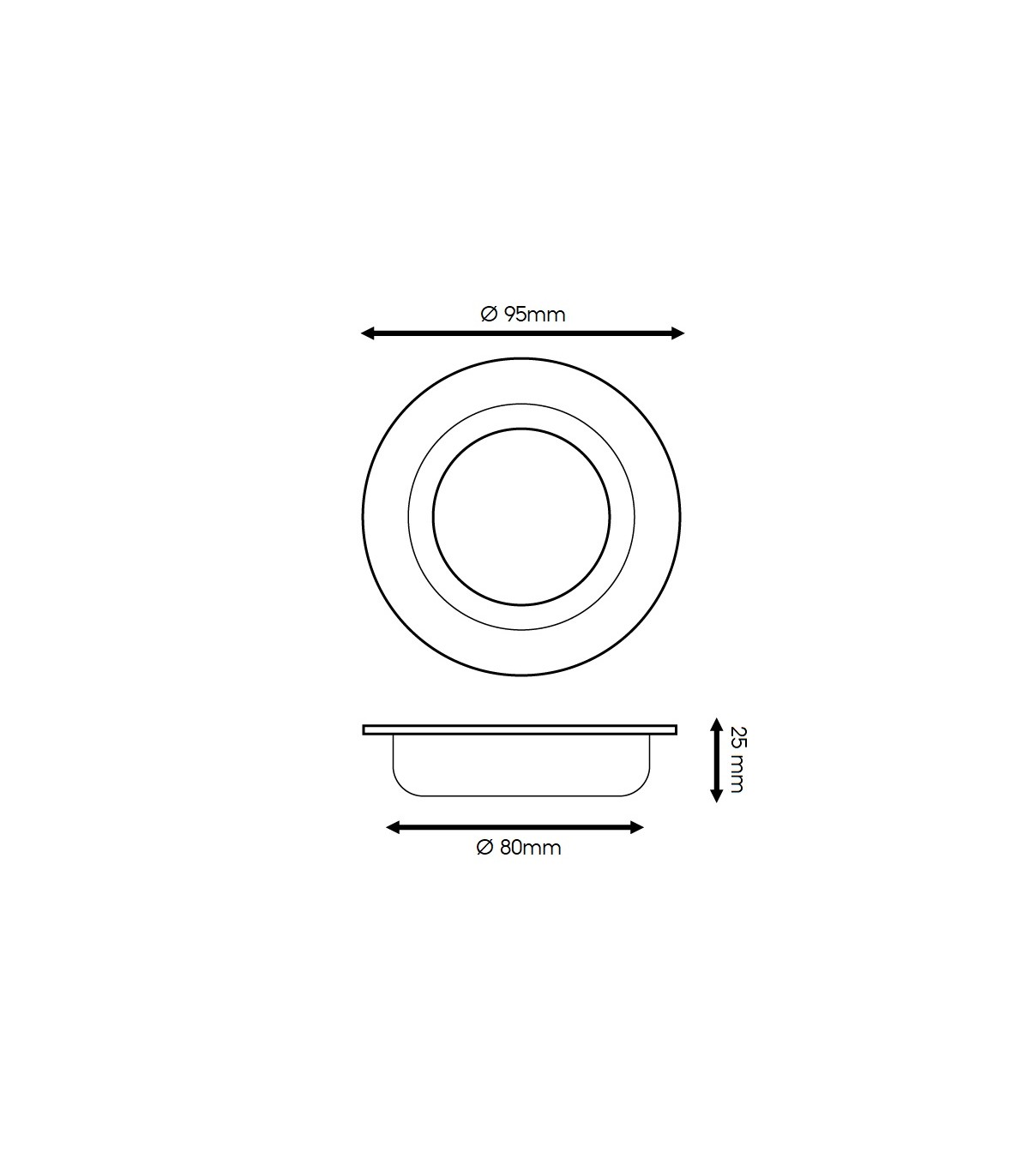 Aro Empotrable Basculante MAXLED Redondo Blanco/Blanco