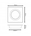 Aro Empotrable Basculante MAXLED Cuadrado Blanco/Blanco