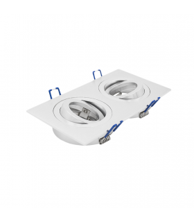Aro Empotrable Basculante Doble MAXLED Rectangular Blanco/Blanco