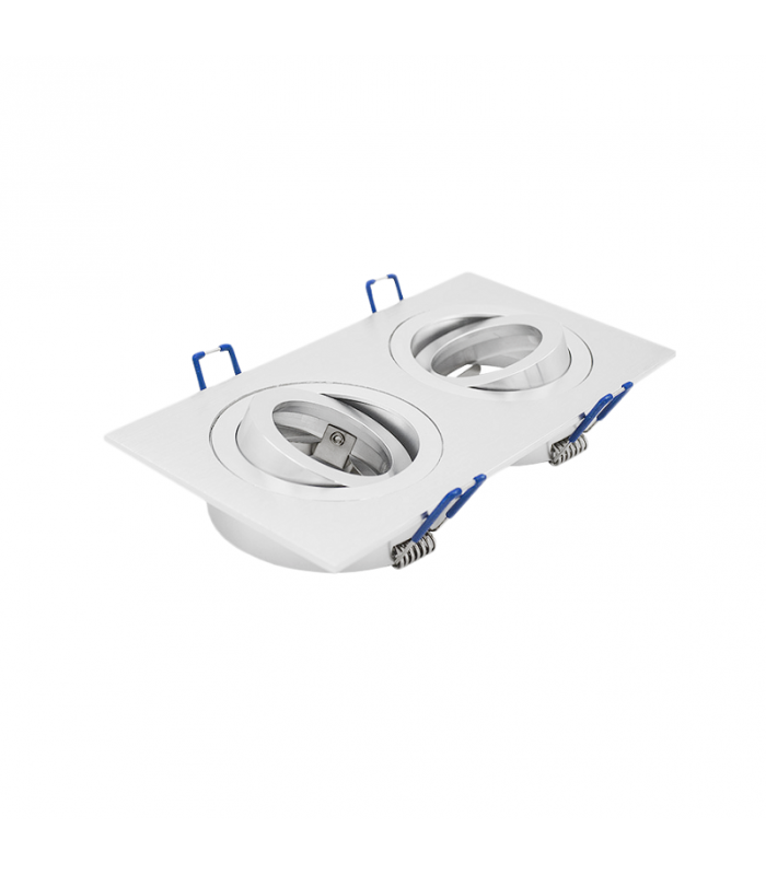 Aro Empotrable Basculante Doble MAXLED Rectangular Blanco/Blanco