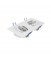 Aro Empotrable Basculante Doble MAXLED Rectangular Blanco/Blanco