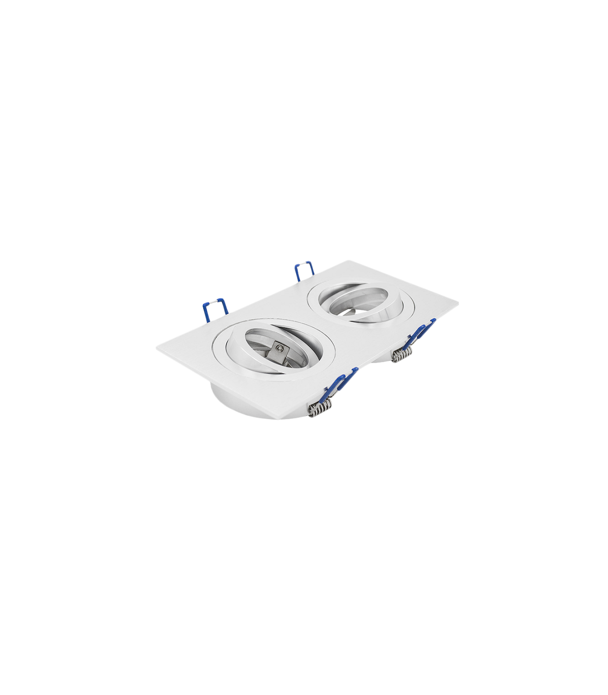 Aro Empotrable Basculante Doble MAXLED Rectangular Blanco/Blanco