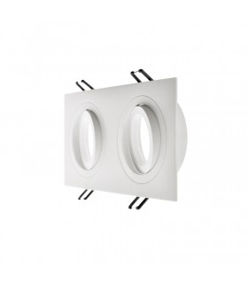 Aro Empotrable Basculante Doble MAXLED Rectangular Blanco/Blanco