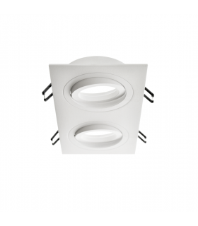 Aro Empotrable Basculante Doble MAXLED Rectangular Blanco/Blanco