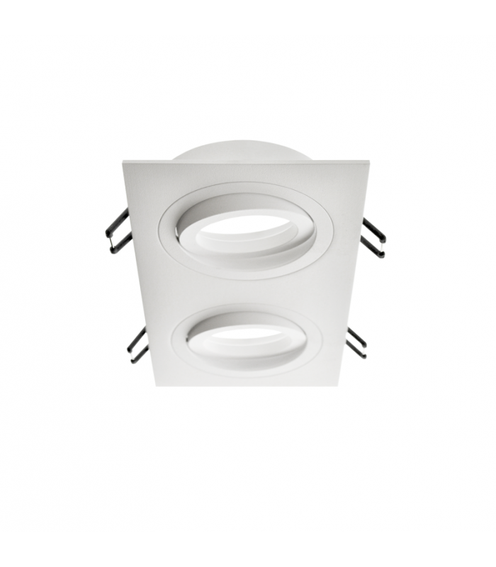 Aro Empotrable Basculante Doble MAXLED Rectangular Blanco/Blanco