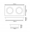 Aro Empotrable Basculante Doble MAXLED Rectangular Blanco/Blanco