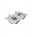 Aro Empotrable Basculante Doble MAXLED Rectangular Níquel/Níquel