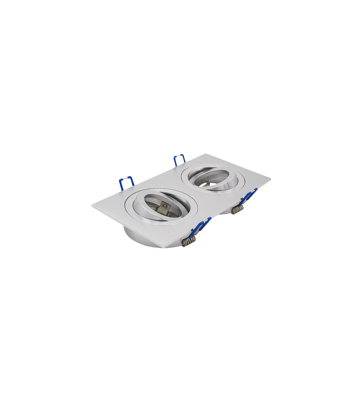 Aro Empotrable Basculante Doble MAXLED Rectangular Níquel/Níquel