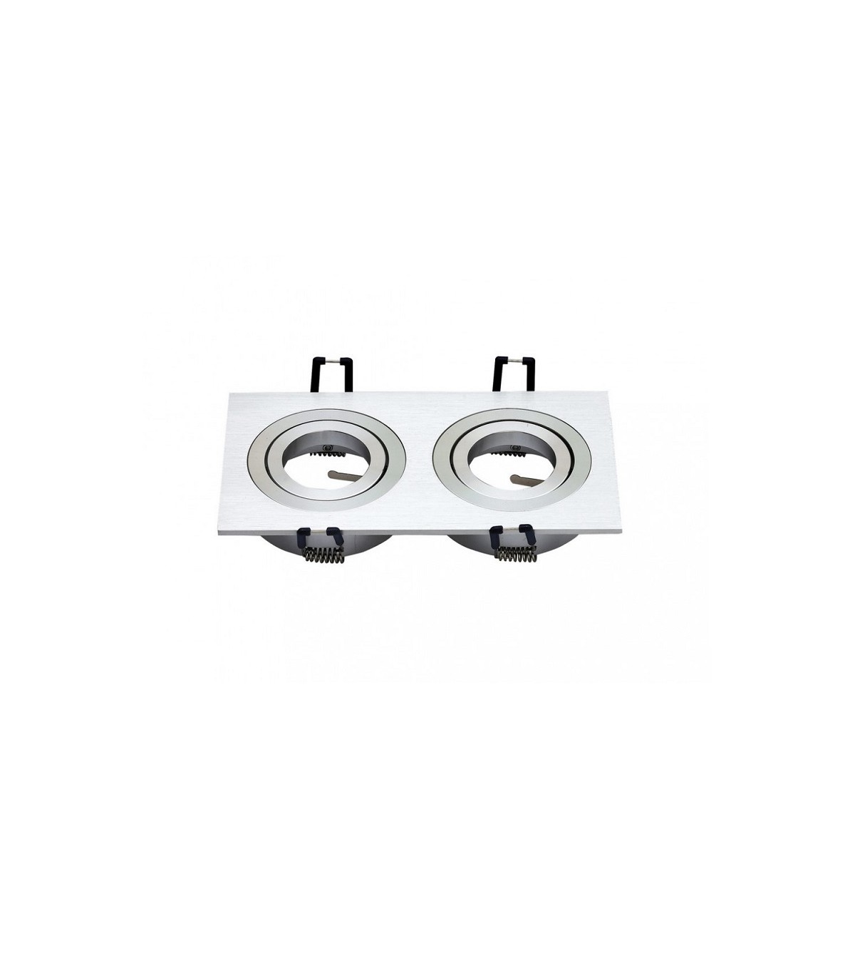 Aro Empotrable Basculante Doble MAXLED Rectangular Níquel/Níquel