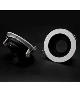 Aro Empotrable Basculante MAXLED Redondo Blanco/Negro