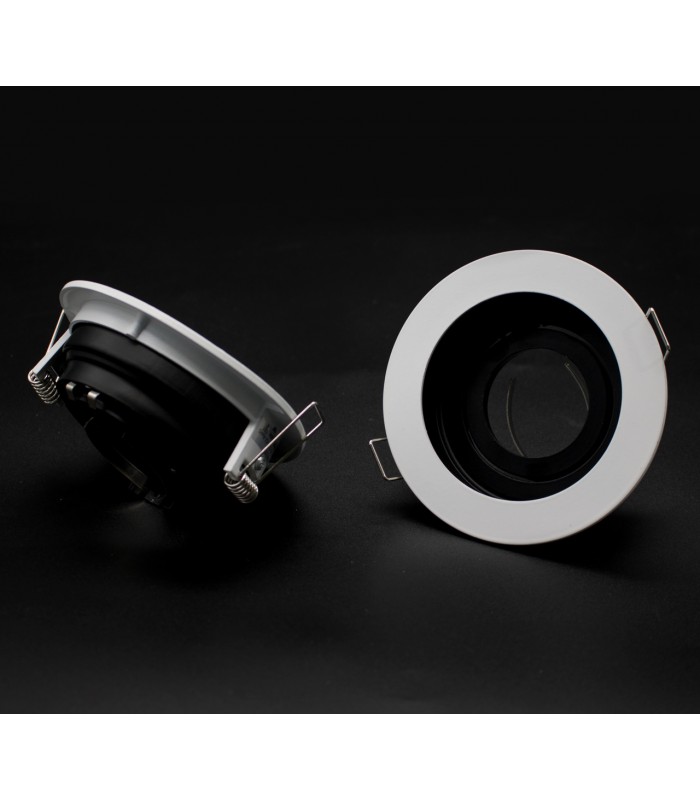 Aro Empotrable Basculante MAXLED Redondo Blanco/Negro