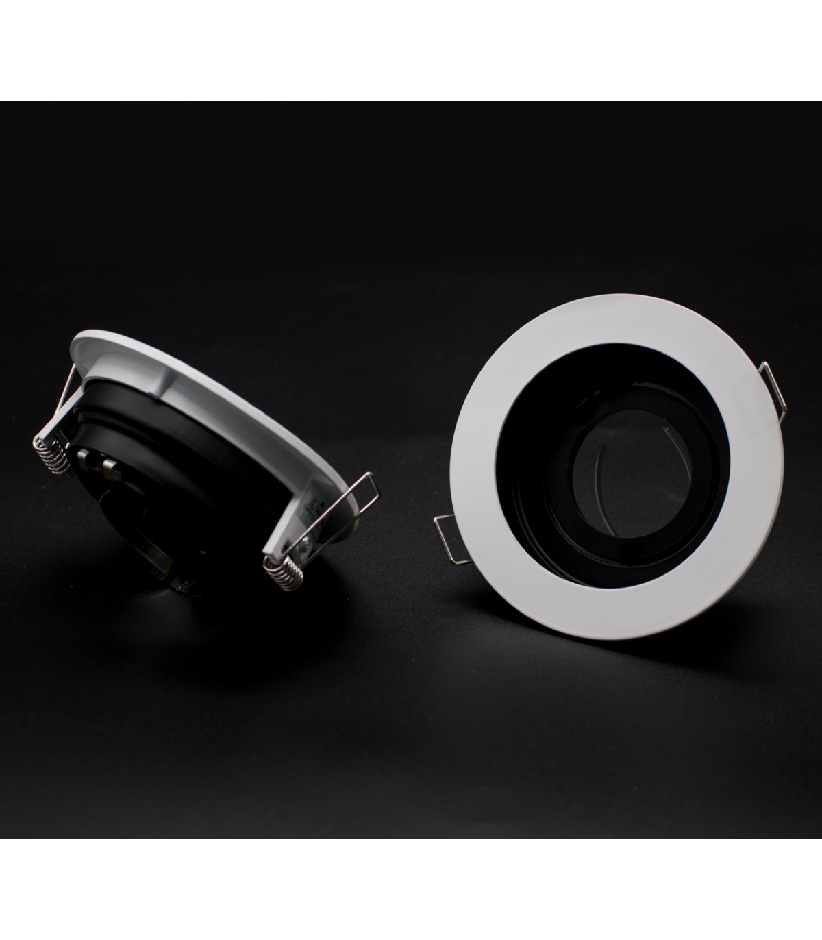 Aro Empotrable Basculante MAXLED Redondo Blanco/Negro