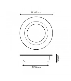 Aro Empotrable Basculante MAXLED Redondo Níquel/Negro
