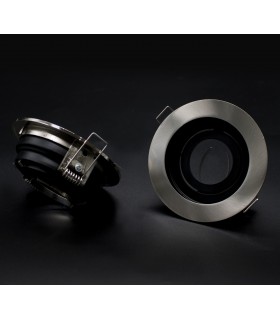 Aro Empotrable Basculante MAXLED Redondo Níquel/Negro