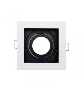 Aro Empotrable Basculante MAXLED Cuadrado Blanco/Negro